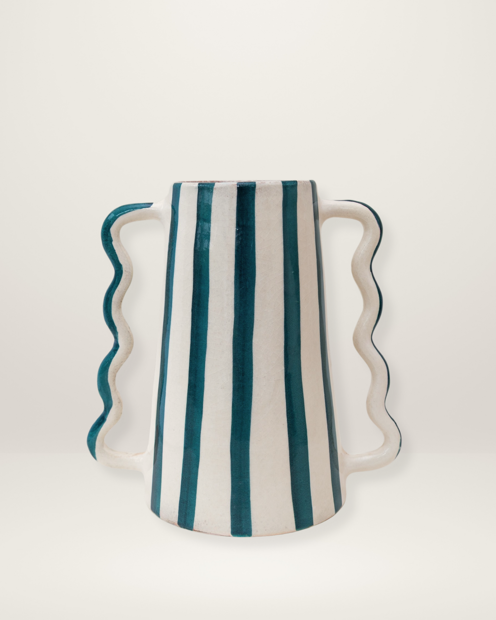 Vase rayé à anses ondulées - Positano