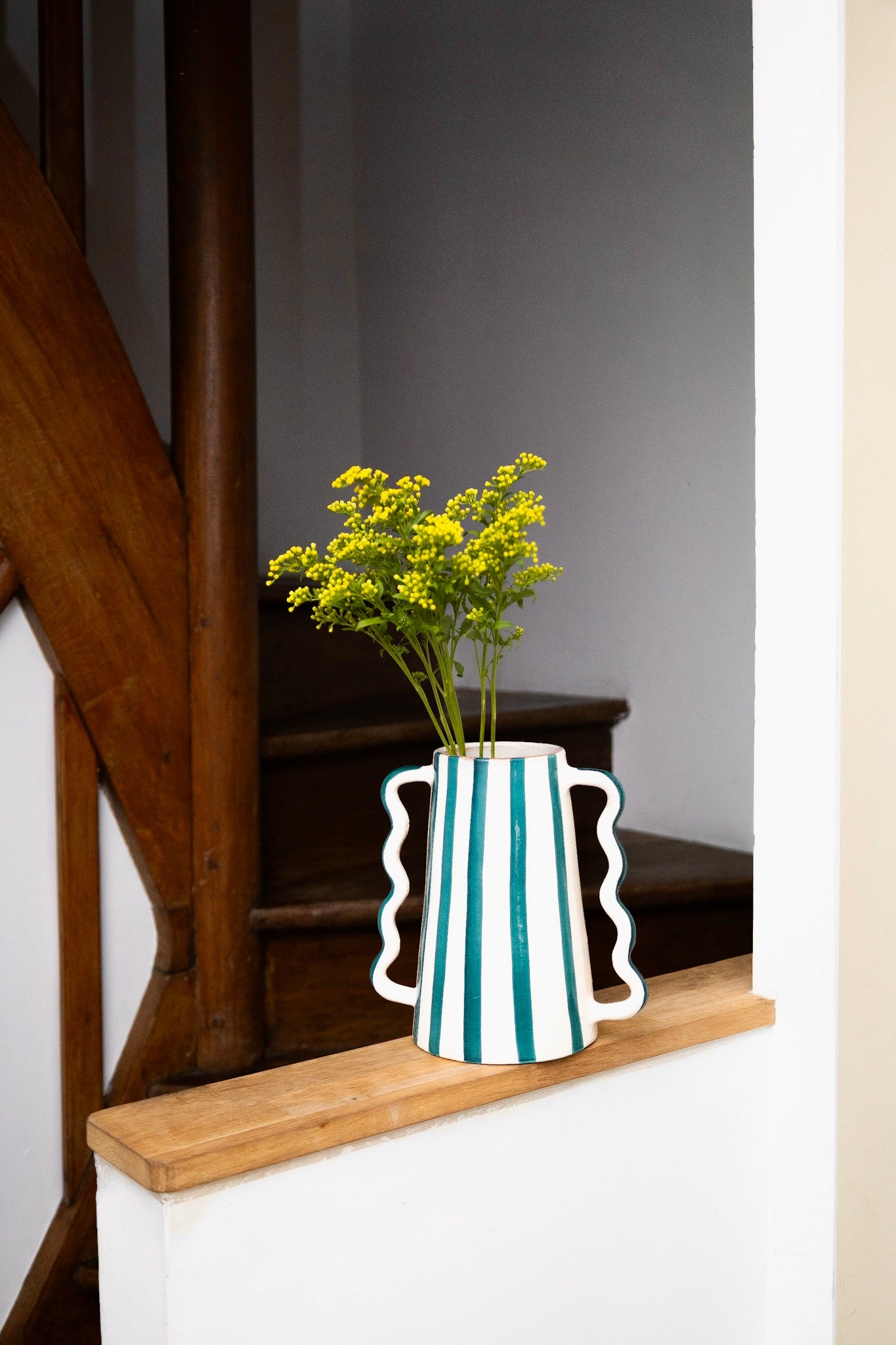 Vase rayé à anses ondulées - Positano
